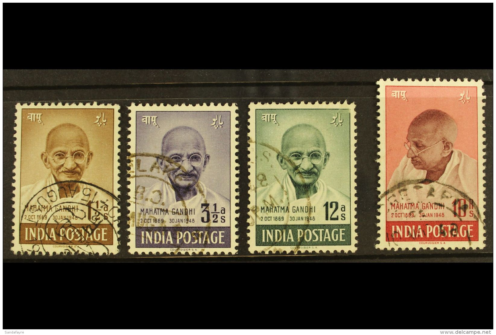 1948  Gandhi Set, SG 305/308, Fine Cds Used. (4) For More Images, Please Visit... - Sonstige & Ohne Zuordnung