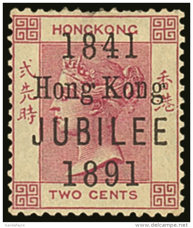 1891  2c Carmine, 50th Anniversary "Jubilee" Overprint, SG.51, Mint, Blunt Perf At Top And Some Light Adhesion To... - Other & Unclassified