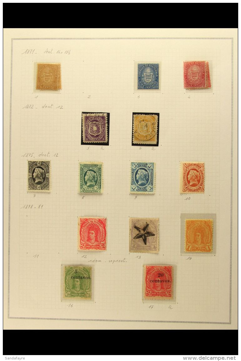 1871-1908 OLD TIME COLLECTION  A Useful Mint &amp; Used Collection On Album Pages That Includes Arms Types To... - Guatemala