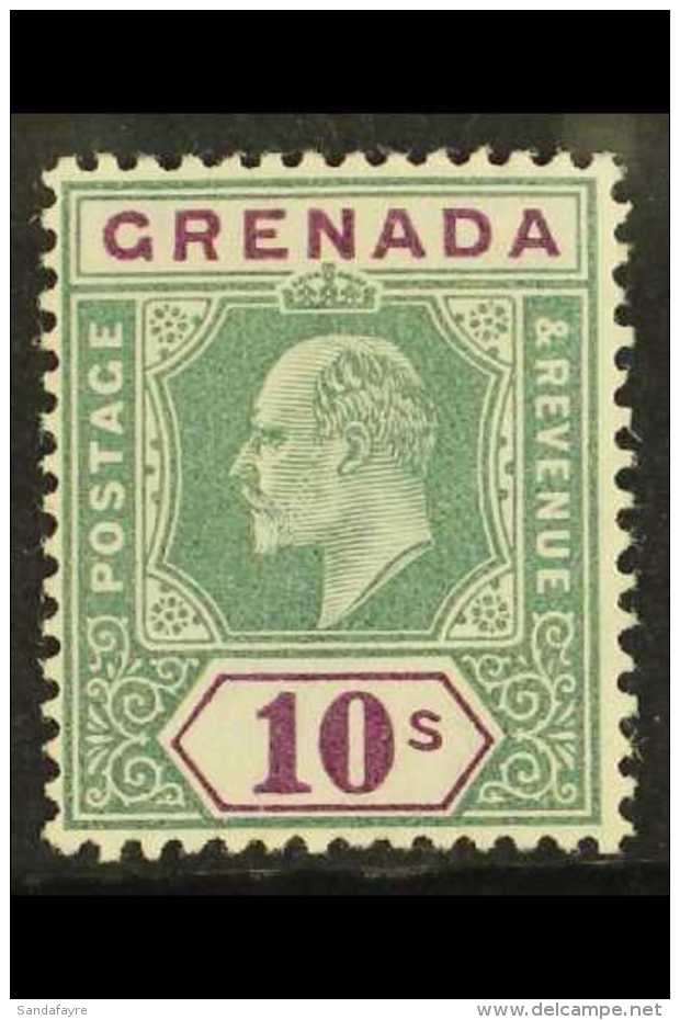 1904-6  10s Green &amp; Purple, Wmk Mult Crown CA, SG 76, Very Fine Mint. For More Images, Please Visit... - Grenada (...-1974)