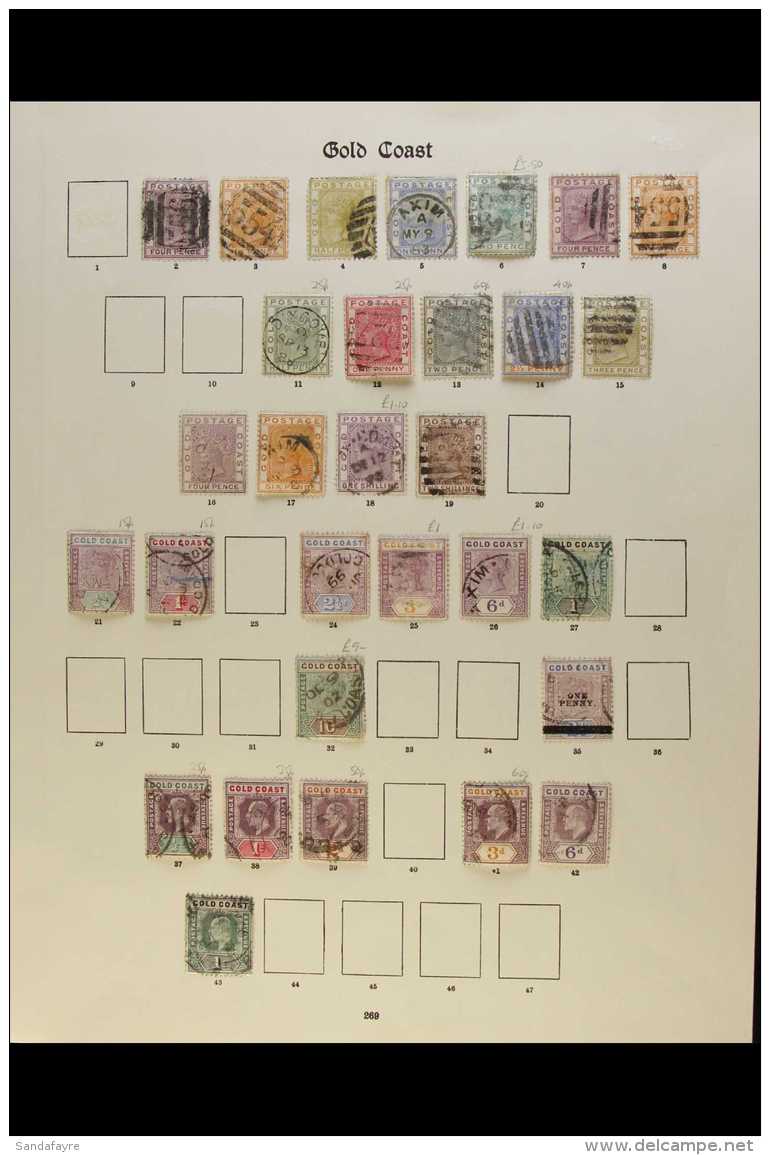 1875-1935 ALL DIFFERENT USED COLLECTION  Presented On Imperial Pages &amp; Includes 1875 4d &amp; 6d, 1876-84... - Gold Coast (...-1957)