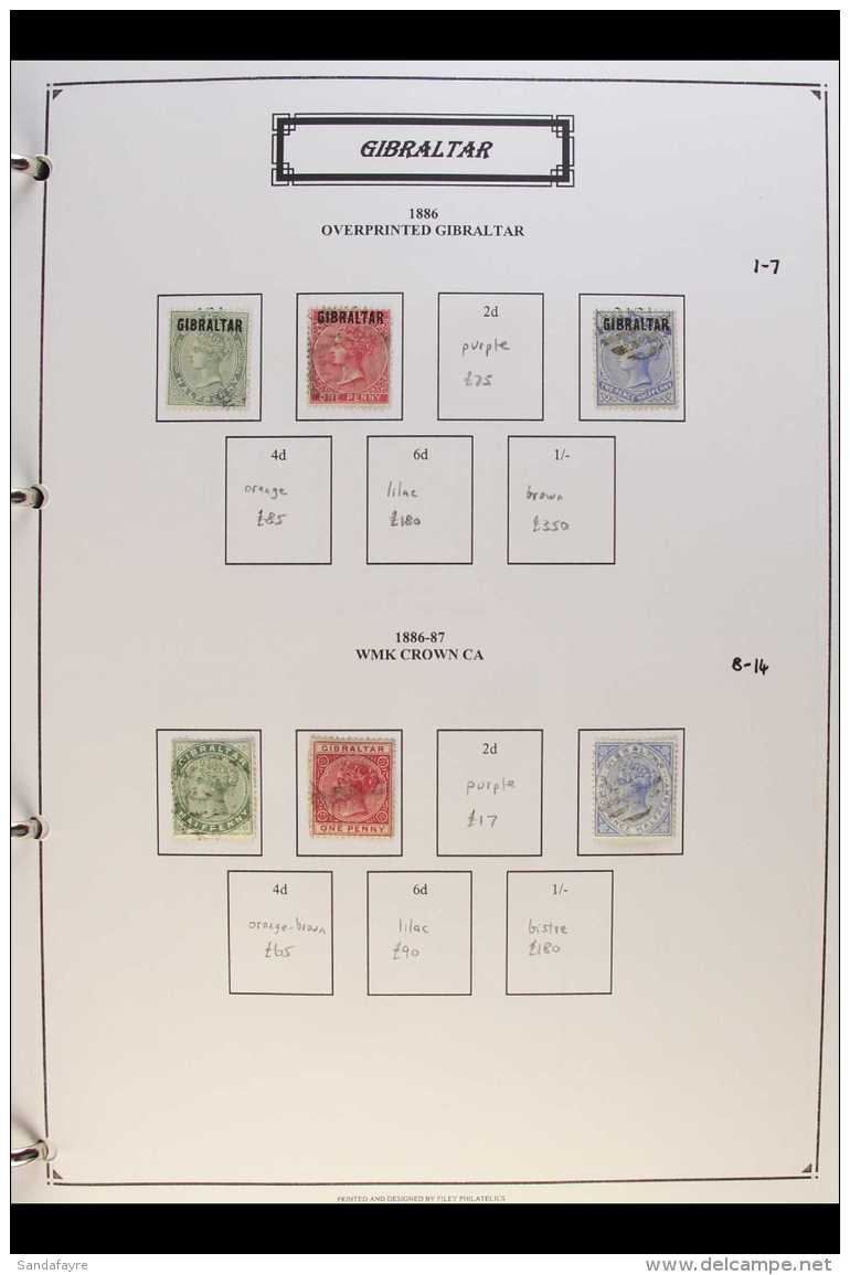 1886-1999 ALL DIFFERENT COLLECTION  Presented In A Printed One Country Album. A Chiefly Used Collection To QEII... - Gibraltar