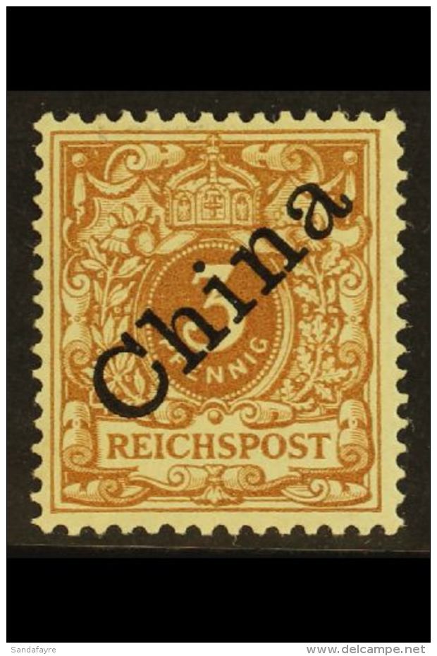 POST OFFICES IN CHINA  1898 (March-June) 3p Bistre-brown Overprint (Michel 1 Id, SG 1a), Fine Mint, Very Fresh,... - Other & Unclassified