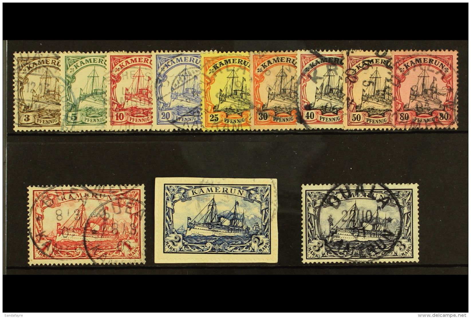 KAMERUN  1900 Yacht Set To 3m Mi. 7/18, Superb Cds Used, Some Smaller Offices Noted, The 1m And 3m Signed Steuer,... - Sonstige & Ohne Zuordnung