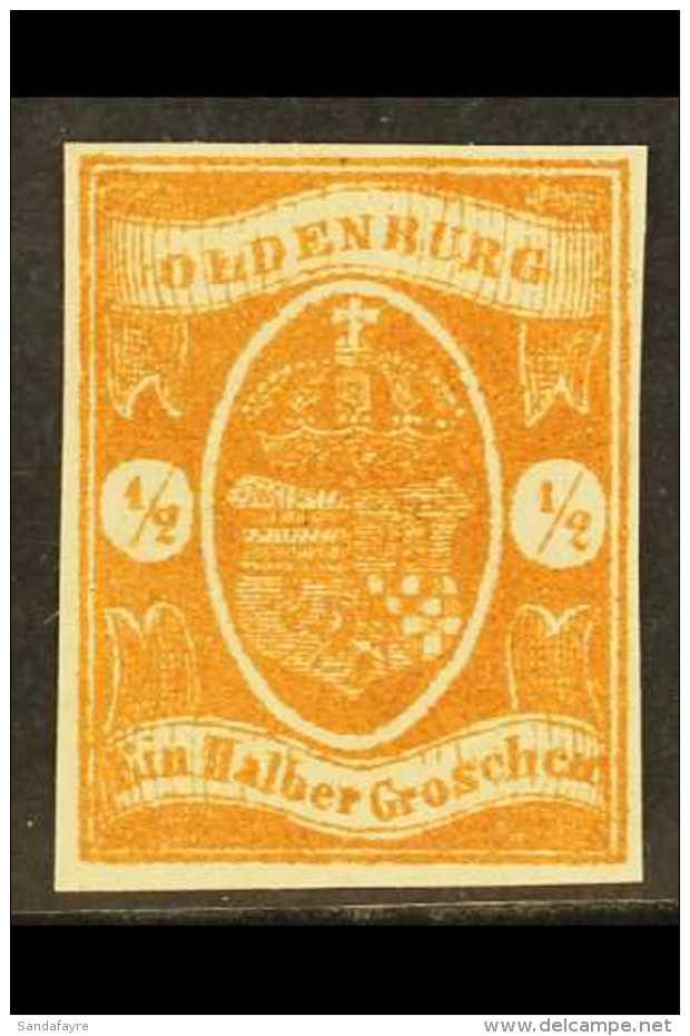 OLDENBURG  1861 &frac12;g Chestnut SPERATI FORGERY Type A, Very Fine Unused No Gum As Produced, Four Margins,... - Other & Unclassified