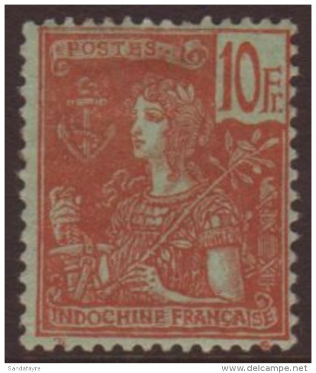 INDO CHINA  1904 10f Red On Greenish Blue 'Grasset', Maury 40, Very Fine Mint, Good Centering. For More Images,... - Sonstige & Ohne Zuordnung