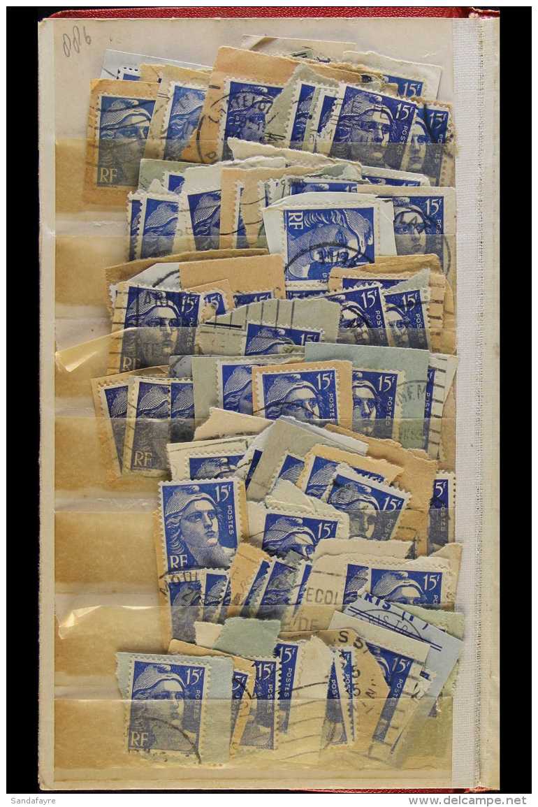 POSTMARKS ASSEMBLY  1900's To 1950's Unsorted Assembly Of Postmarks On Pieces Crammed Into A Little Stockbook,... - Sonstige & Ohne Zuordnung