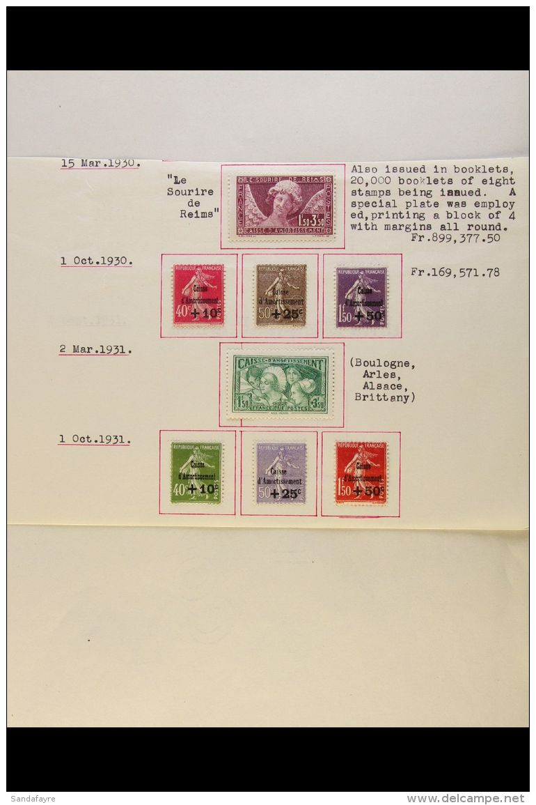 1930-1939 COMPREHENSIVE FINE MINT COLLECTION  On Leaves, Mostly All Different, Inc 1930 BIT Opt &amp; Air Sets,... - Other & Unclassified