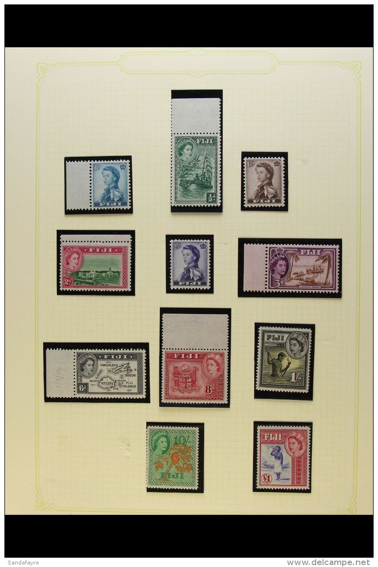 1954-1970 NEVER HINGED MINT COLLECTION  In Hingeless Mounts On Leaves, All Different, All Commemorative Issues As... - Fidschi-Inseln (...-1970)