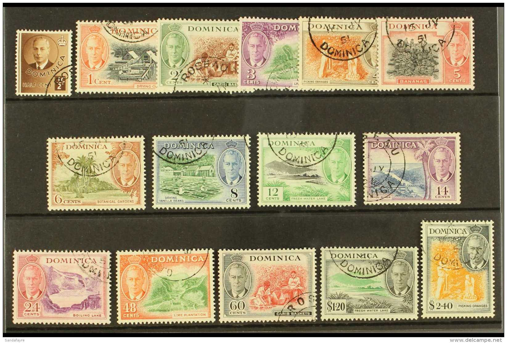 1951  Complete Definitive Set, SG 120/134, Very Fine Used. (15 Stamps) For More Images, Please Visit... - Dominica (...-1978)