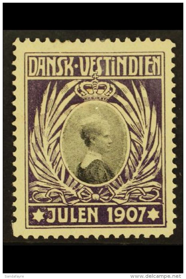 CHRISTMAS SEAL  1907 'Julen' Christmas Seal, Fine Mint, Very Fresh &amp; Scarce.  For More Images, Please Visit... - Danish West Indies