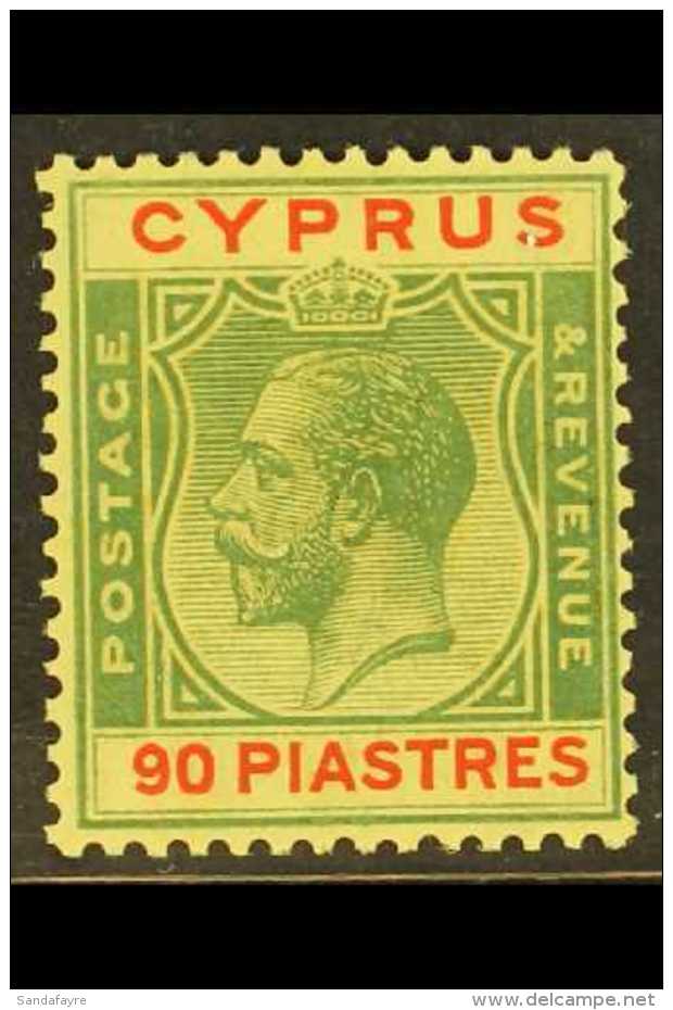 1924-28  90pi Green &amp; Red On Yellow, SG 117, Fine Mint, Very Fresh. For More Images, Please Visit... - Other & Unclassified