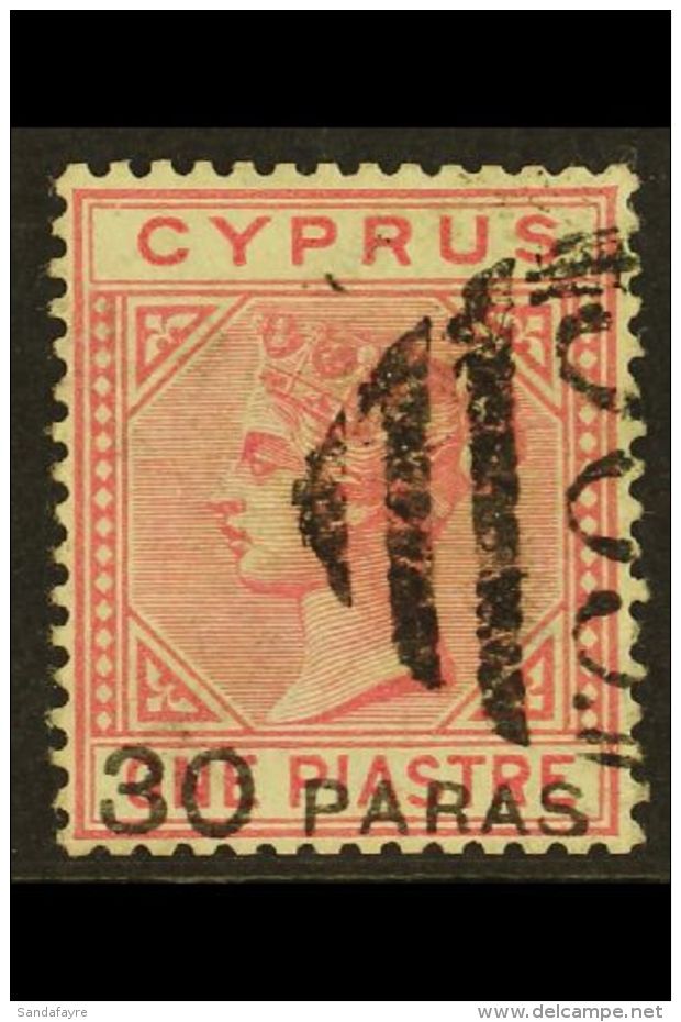 1882  30pa On 1pi Rose, SG 24, Very Fine Used. For More Images, Please Visit... - Other & Unclassified