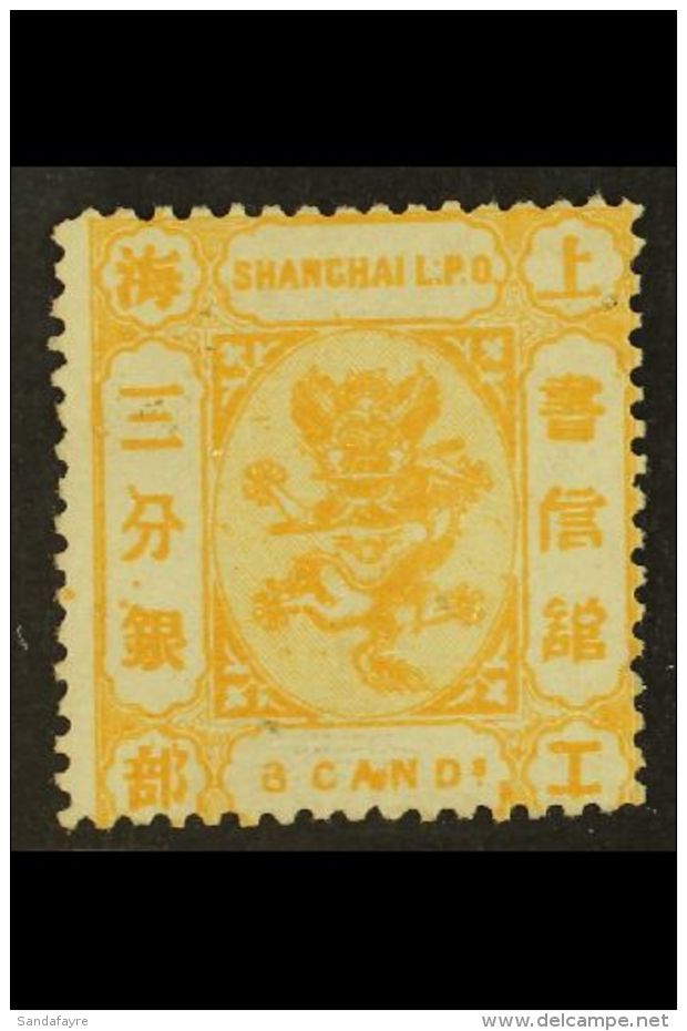 SHANGHAI MUNICIPAL POST  1867 3ca Orange, Variety "Defective 3 Like 6", SG 38a, Fine Mint No Gum. For More... - Other & Unclassified