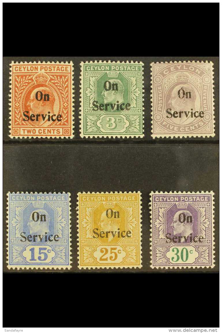 OFFICIALS  1903-04 "On Service" Overprints Complete Set, SG O22/27, Very Fine Mint, Fresh. (6 Stamps) For More... - Ceylon (...-1947)