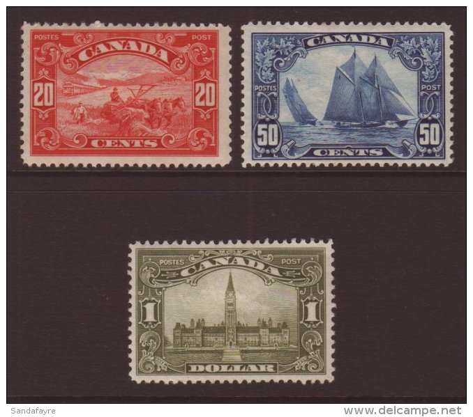 1929  20c Lake, 50c Blue &amp; $1 Olive Green Pictorials, SG 283/85, Fine Mint, Tone Spot To 20c &amp; $1 Does... - Sonstige & Ohne Zuordnung