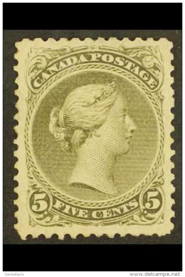 1875  QV Large Head 5c Olive-green, SG 63, Unused (no Gum), Very Well-centred. For More Images, Please Visit... - Sonstige & Ohne Zuordnung