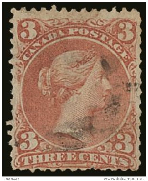 1868  3c Brown Red Showing WATERMARK, SG 58b, Fine Used. For More Images, Please Visit... - Other & Unclassified