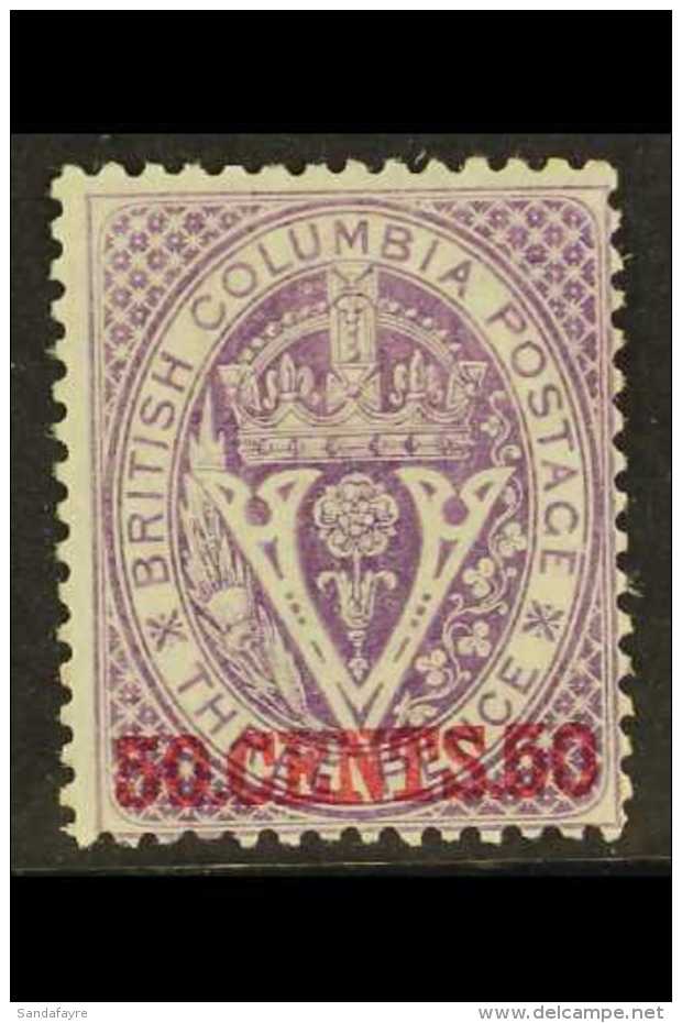 1868-71  50c Mauve Perf 12, SG 32, Very Fine Mint. Lovely Colour. For More Images, Please Visit... - Other & Unclassified