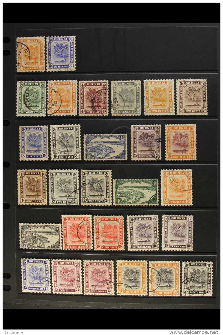 1916-1970 FINE USED COLLECTION  An All Different Collection That Includes 1916 5c &amp; 8c, 1924-37 Most Values... - Brunei (...-1984)