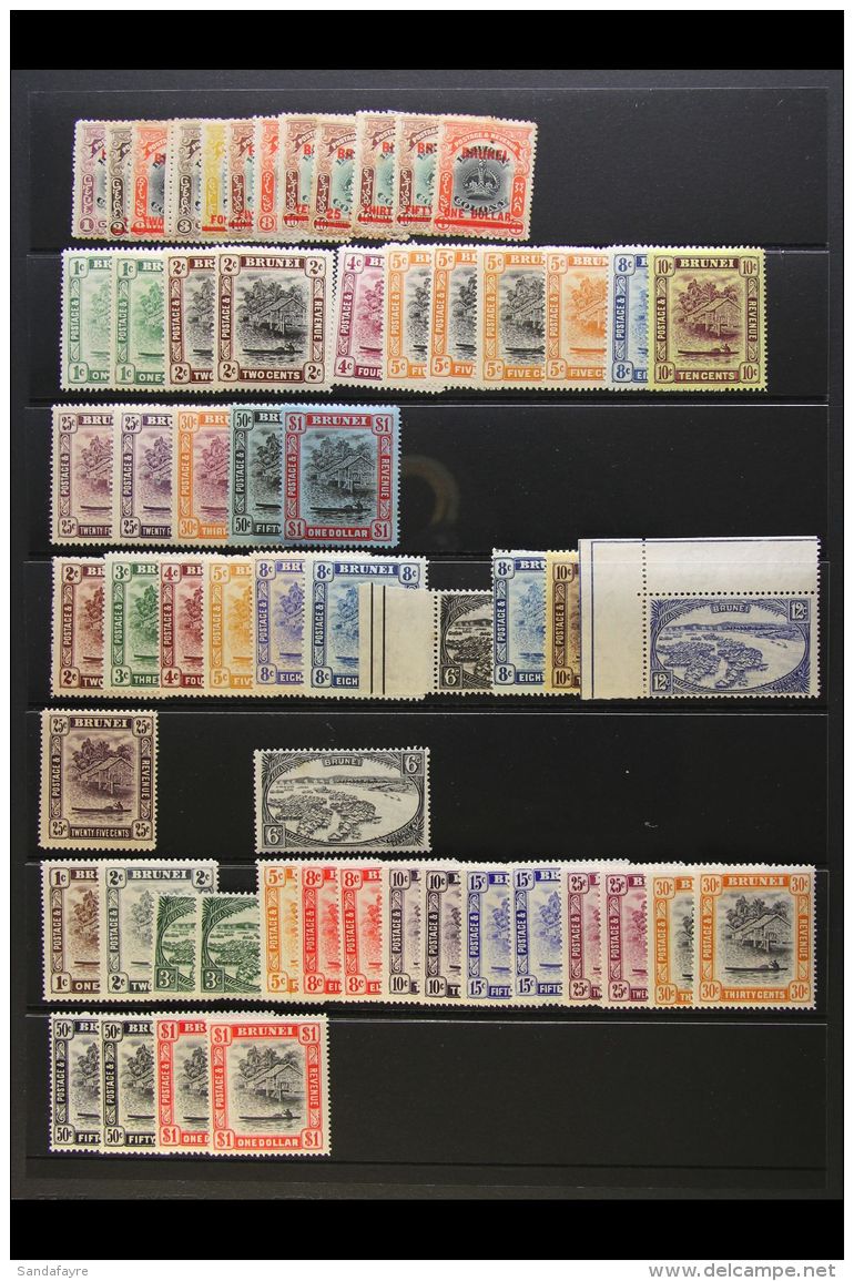 1906 - 1951 MINT SELECTION  Fresh Mint Selection On Stock Leaf With 1906 Ovpt On Labuan Set (few Tone Spots),... - Brunei (...-1984)