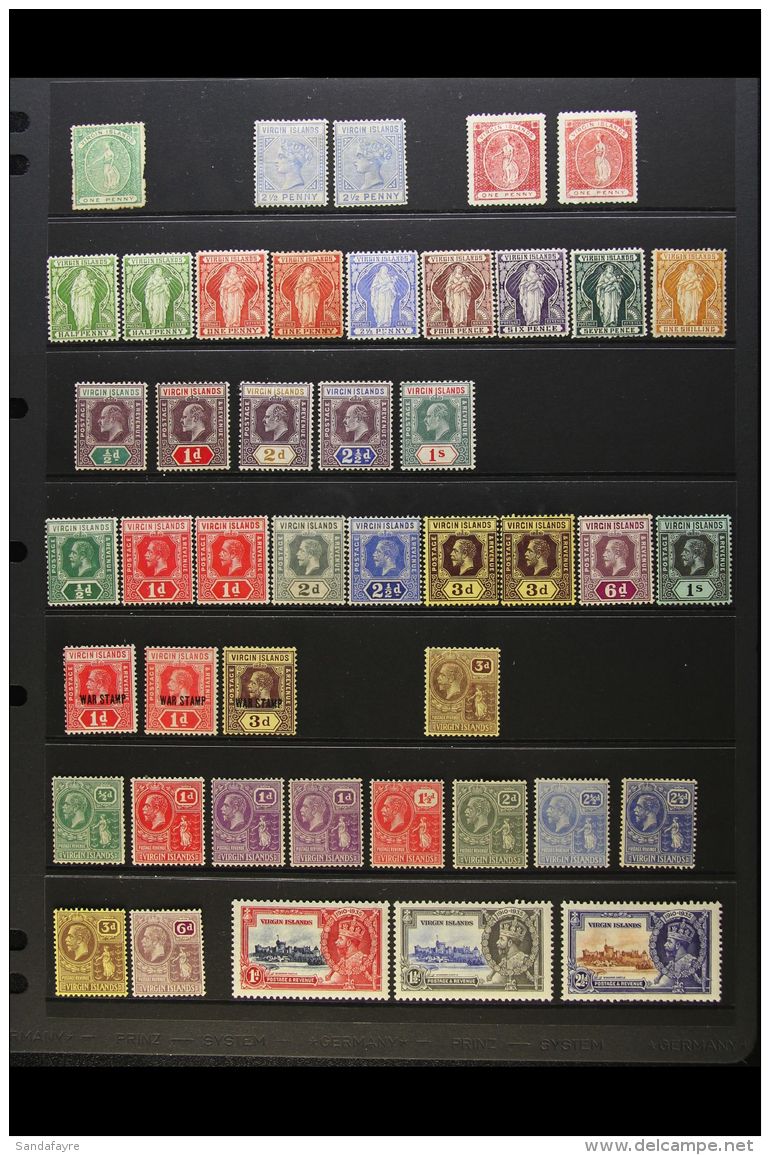 1866-1974 MINT COLLECTION  Presented On Stock Pages. Includes QV Ranges To 1s, KEVII Ranges To 1s, KGV Ranges To... - British Virgin Islands