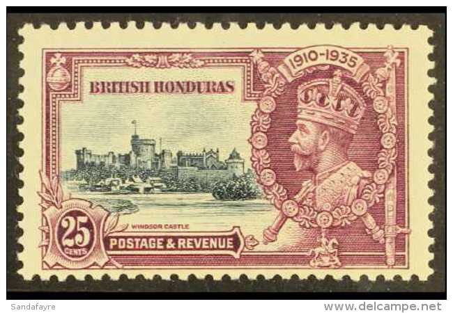 1935  25c Slate &amp; Purple, EXTRA FLAGSTAFF VARIETY, SG 146a, Mint. For More Images, Please Visit... - British Honduras (...-1970)