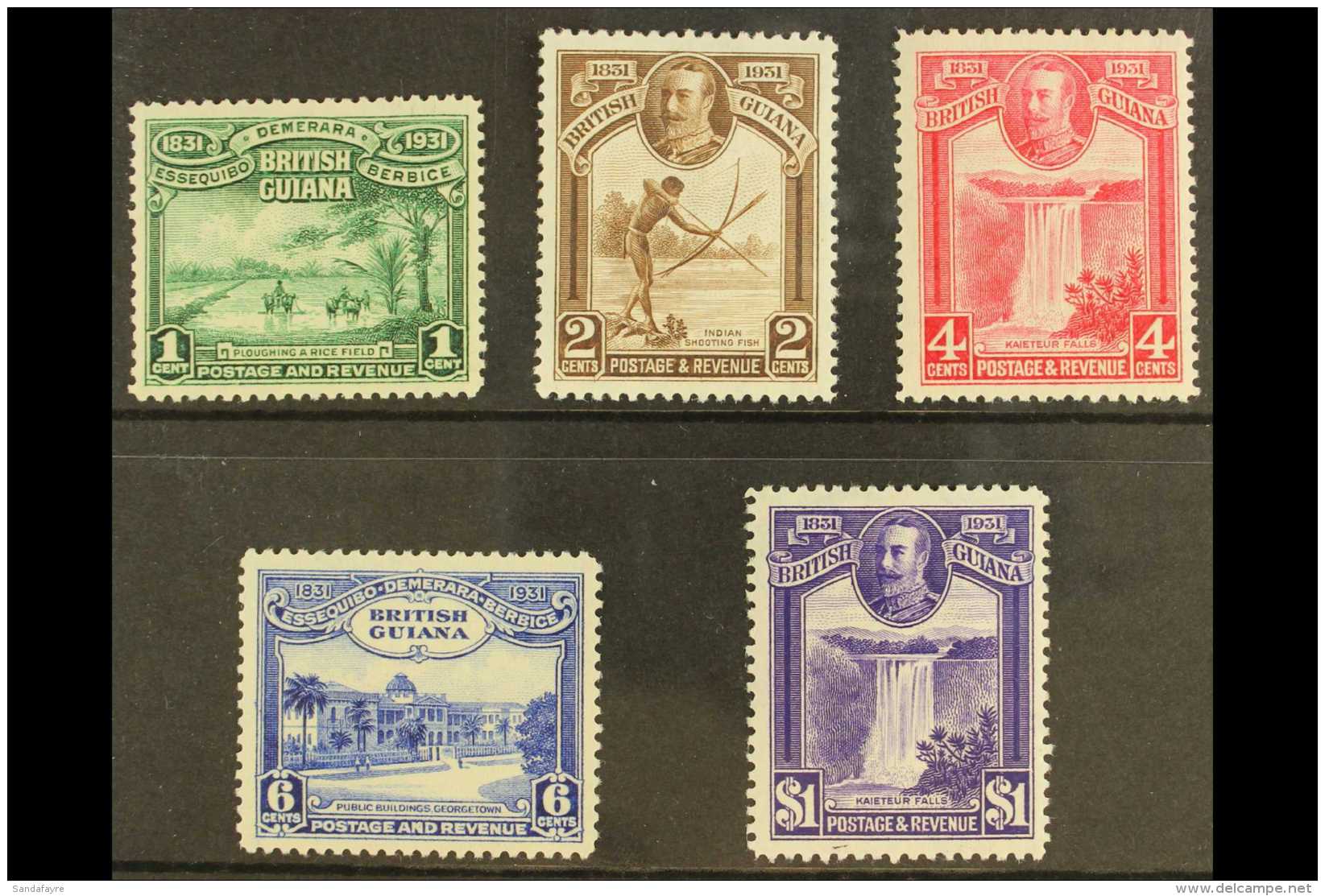 1931  Centenary Set Complete, SG 283/7, Very Fine Mint (5 Stamps) For More Images, Please Visit... - British Guiana (...-1966)