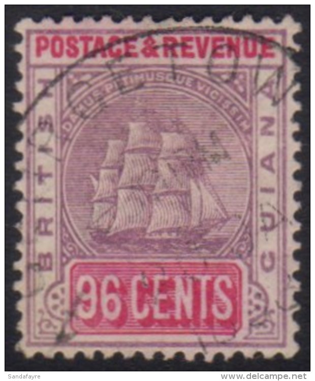 1889  96c Dull Purple And Carmine SG 205, Fine Cds Used. For More Images, Please Visit... - Guyana Britannica (...-1966)