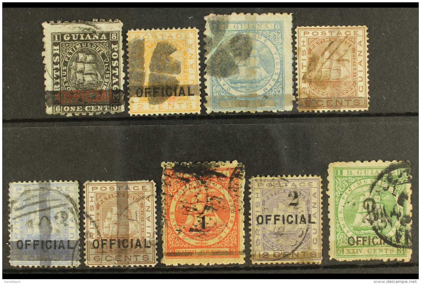 1878-1881 PROVISIONALS  A Used Collections Of All Different Provisionals. Includes 1878 1c (SG 138), 2c (SG 140)... - British Guiana (...-1966)