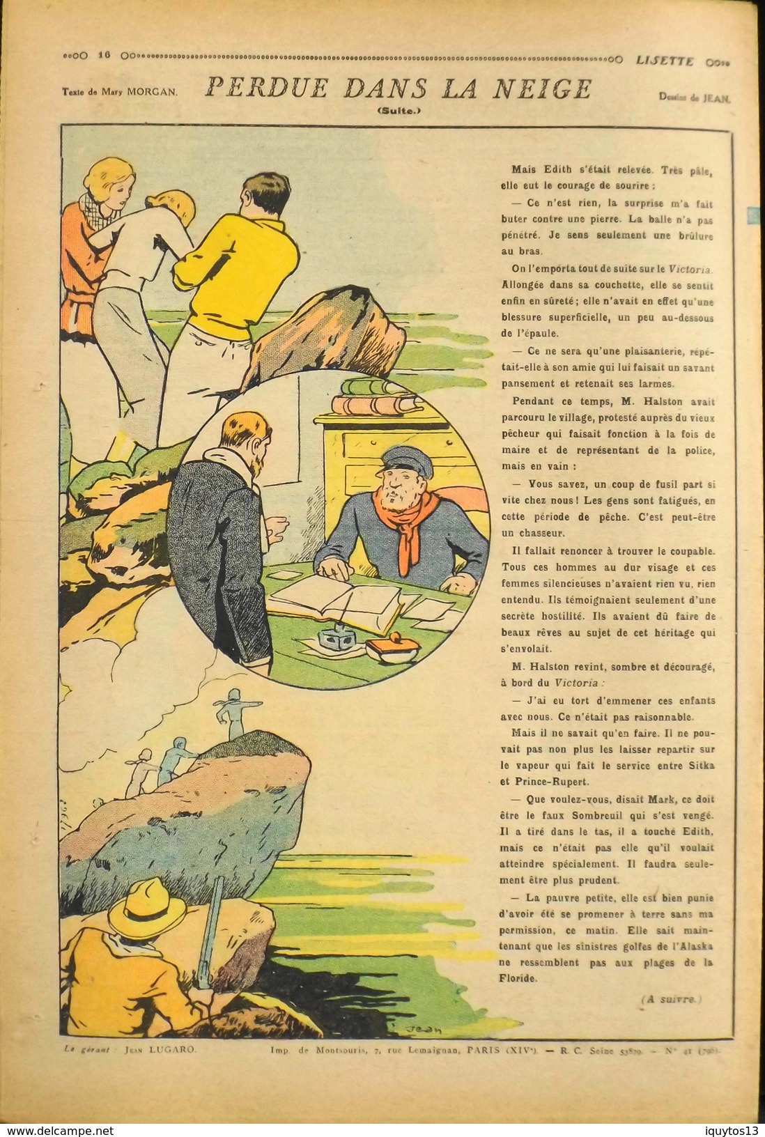 LISETTE - Journal Des Fillettes - N° 41 - Seizième Année - Dimanche 11 Octobre 1936 - En BE - Lisette