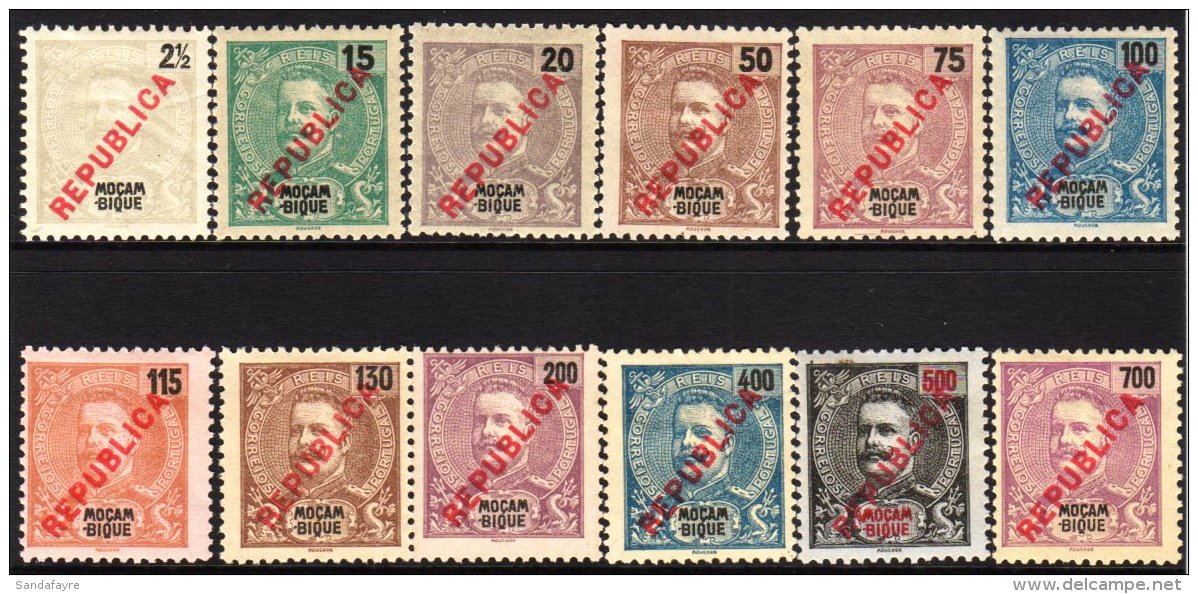 MOZAMBIQUE  1917 "Republica" Local Overprints In Red Complete Set, SG 234/245, Mint Or Unused Without Gum. (12... - Other & Unclassified