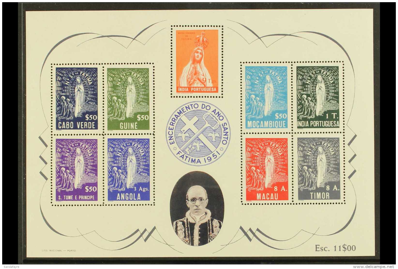 GENERAL ISSUES  1951 Holy Year Mini-sheet, SG MS1, Afinsa Block 1, Very Fine Never Hinged Mint, Fresh. For More... - Sonstige & Ohne Zuordnung