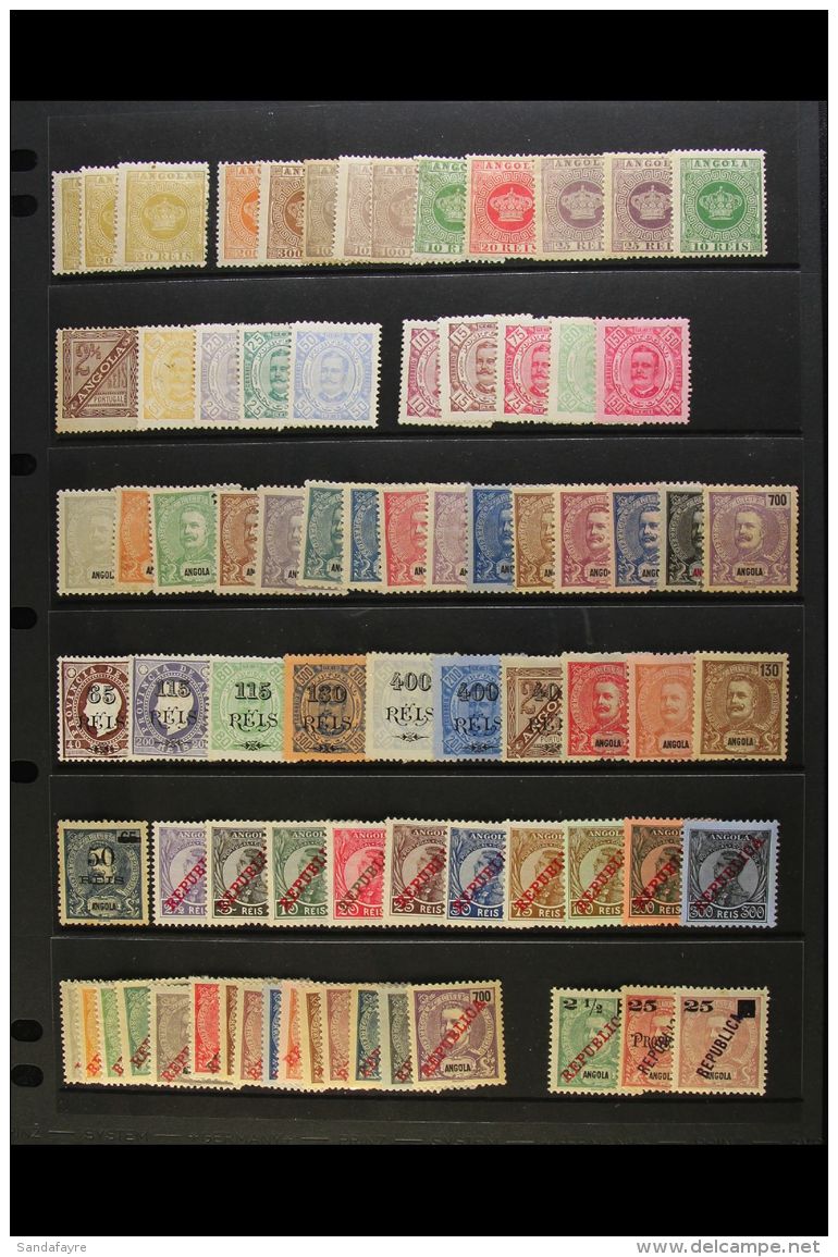 ANGOLA  1875-1954 Fresh Mint Collection Which Includes 1875-77 Crown Types (various Perfs) 20r X3, 100r X3, 200r,... - Other & Unclassified