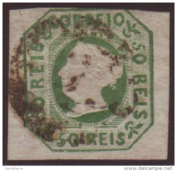 1853  50r Yellow-green, SG 6, Afinsa 3, Used, Three Large Margins Just Touching At Top, Fresh Colour, Cat... - Other & Unclassified