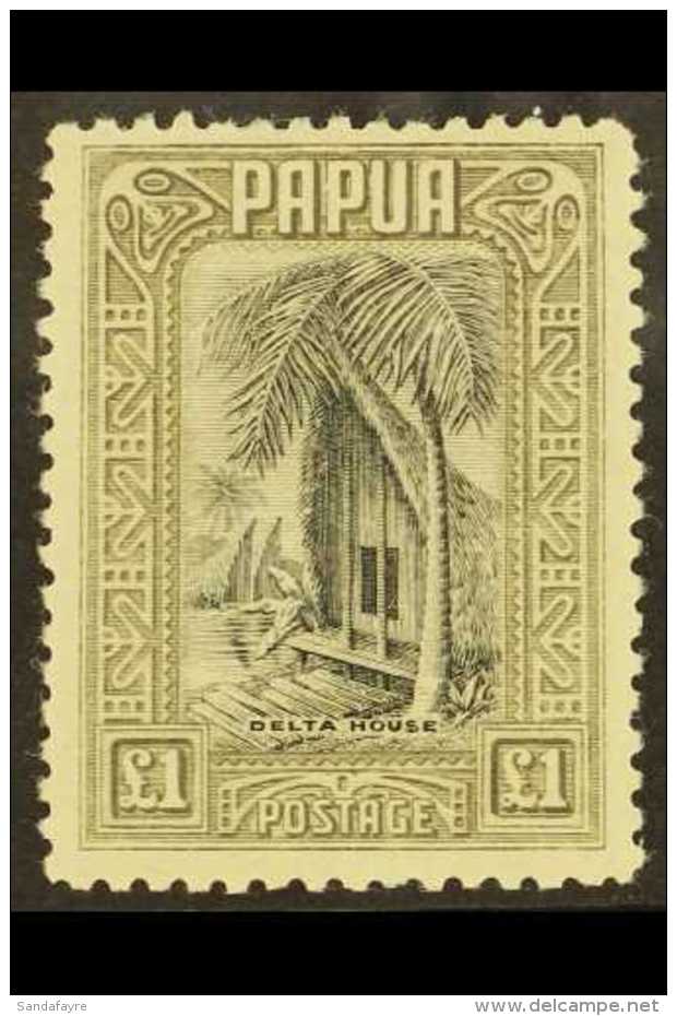 1932  &pound;1 Black And Olive Grey Delta House, SG 145, Fine Mint. For More Images, Please Visit... - Papua-Neuguinea