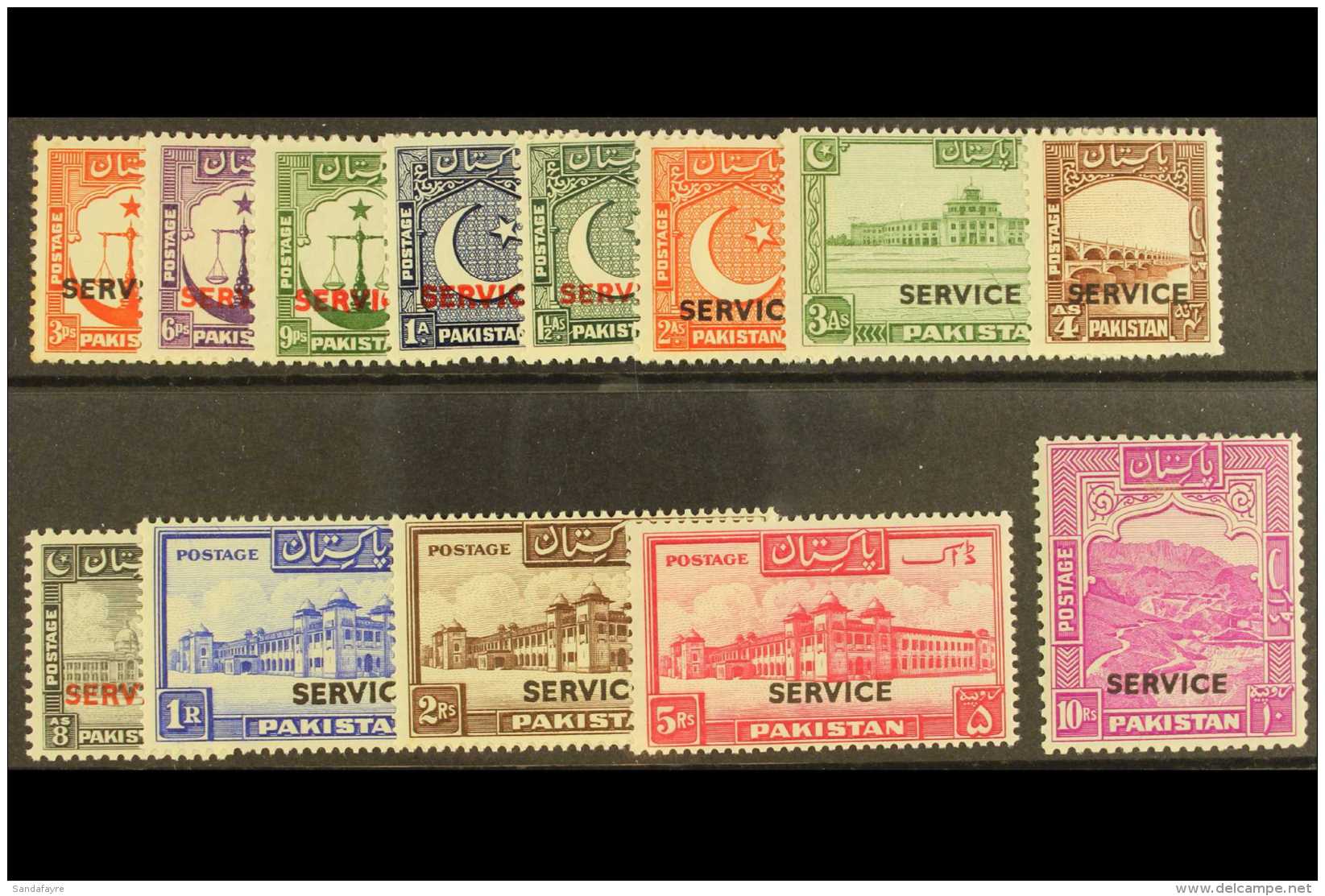 OFFICIALS  1948 Service Overprint Set, SG O14/26, Very Fine NHM. (13 Stamps) For More Images, Please Visit... - Pakistan