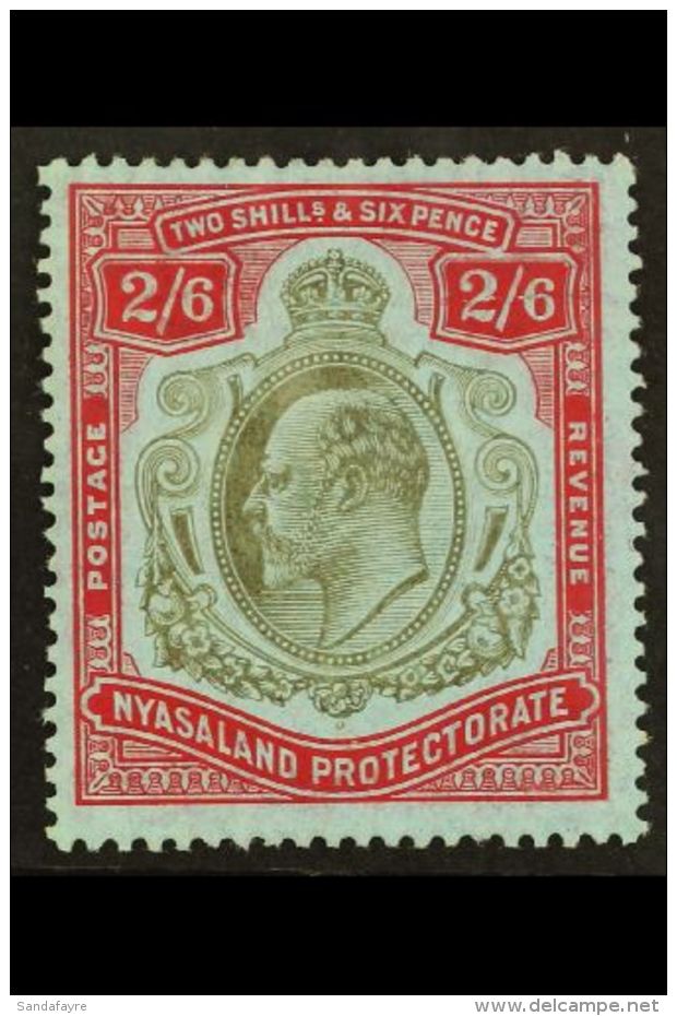 1908-11  2s6d Brownish Black &amp; Carmine Red/blue, SG 78, Fine Mint For More Images, Please Visit... - Nyassaland (1907-1953)