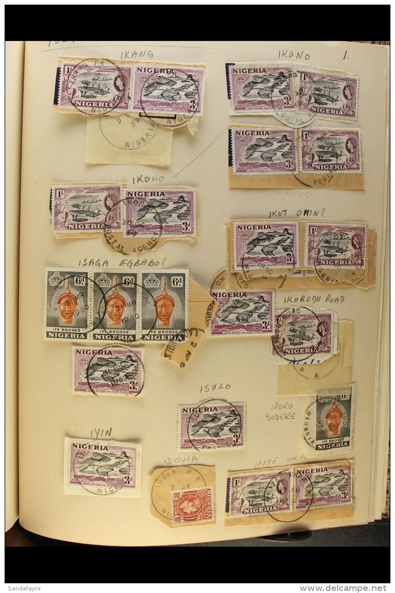 POSTMARKS COLLECTION  1910's To 1960's Good Collection Nicely Presented In An Old Album, Includes A Big Lagos... - Nigeria (...-1960)