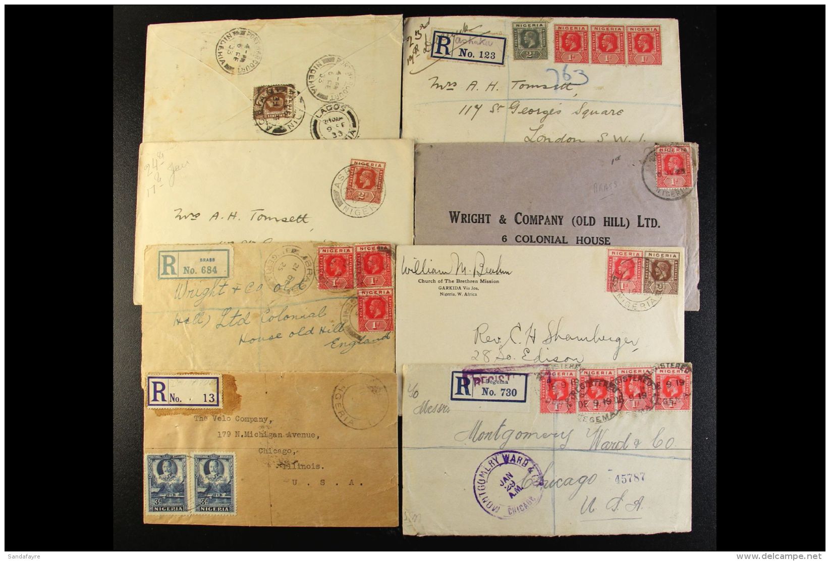 1916-37 KGV FRANKED COVERS COLLECTION  An Interesting And Very Good Range Of Mainly Commercial Envelopes Incl.... - Nigeria (...-1960)