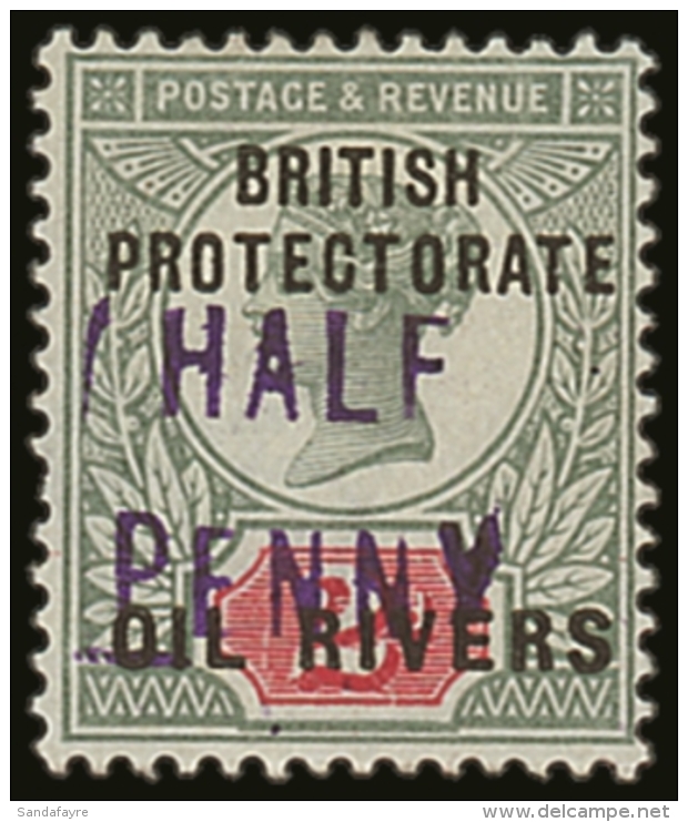 1893  &frac12;d On 2d Green And Carmine, Type 6 Surcharge In Violet, SG 18, Very Fine Mint. BPA Certificate. For... - Sonstige & Ohne Zuordnung