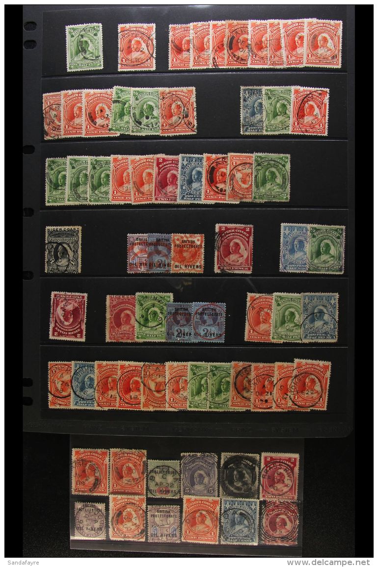 1892-98 OUTSTANDING POSTMARKS COLLECTION  A Wonderful And Impressive Collection Of Over 380 QV Niger Coast... - Sonstige & Ohne Zuordnung