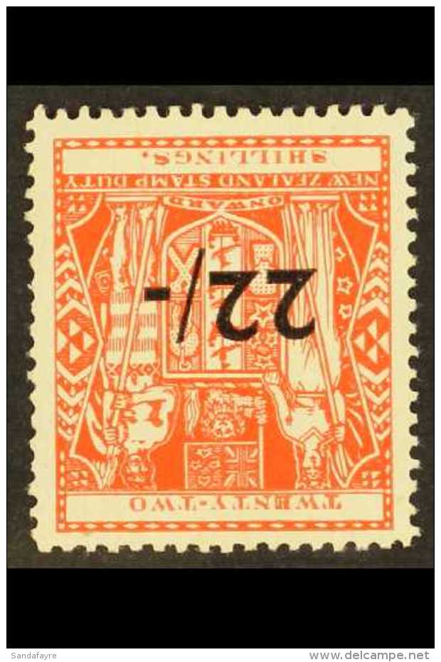 1950 POSTAL FISCAL  22/- On 22s Scarlet, Watermark Inverted, SG F216aw, Fine Mint. For More Images, Please Visit... - Other & Unclassified