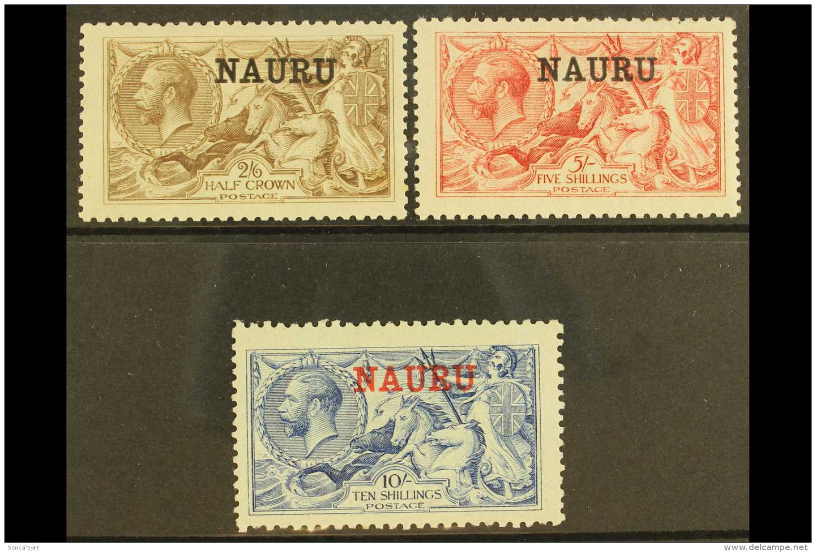 1916-23  De La Rue Seahorse High Values Set, SG 21/23, Mint, The 2s6d With Feint Tone Spot On The 2s6d Gum But A... - Nauru