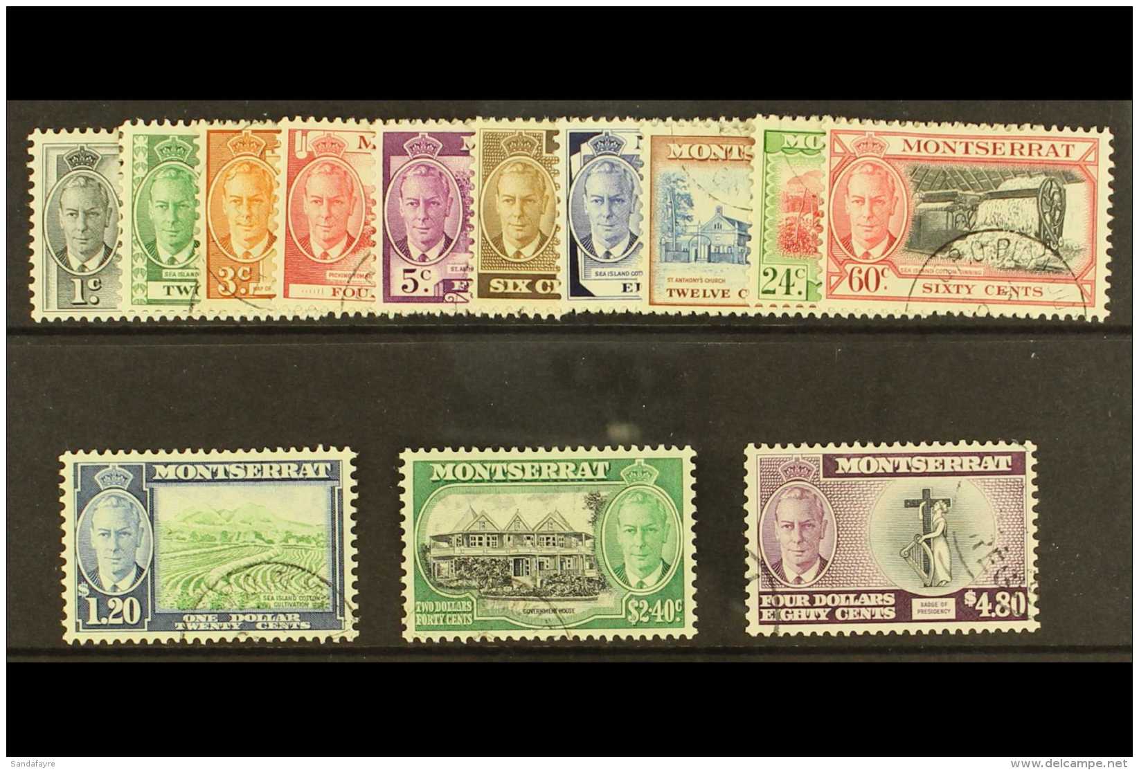 1951  Complete Definitive Set, SG 123/135, Very Fine Used. (13 Stamps) For More Images, Please Visit... - Montserrat