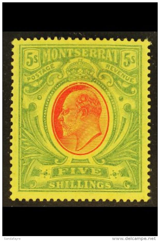 1908-14  5s Red &amp; Green On Yellow, SG 47, Very Fine Mint, Very Fresh. For More Images, Please Visit... - Montserrat