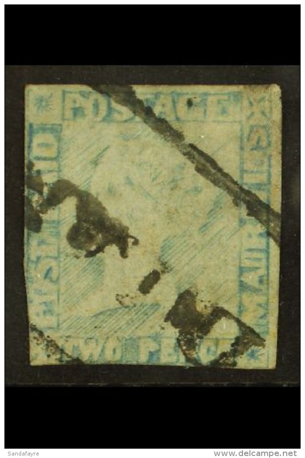 1848-59  2d Grey-blue/bluish, SG 25, Used With Boxed "INLAND" Cancel, Small Thin. For More Images, Please Visit... - Mauritius (...-1967)