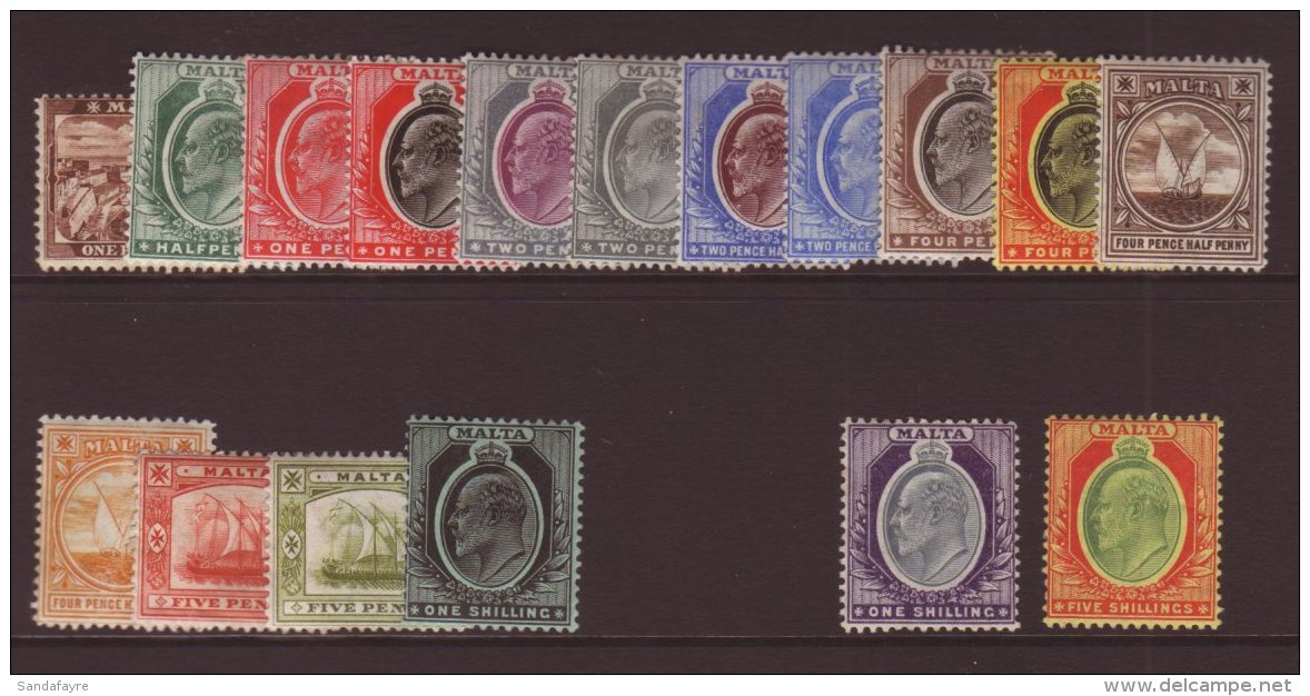 1904-14  Complete MCA Set SG 45/63, Fine Mint. (17) For More Images, Please Visit... - Malta (...-1964)