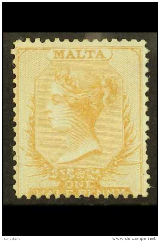 1860  &frac12;d Buff On Blued Paper, SG 1, Mint With Good Colour And Large Part Gum, One Shorter Perf At Right, A... - Malta (...-1964)