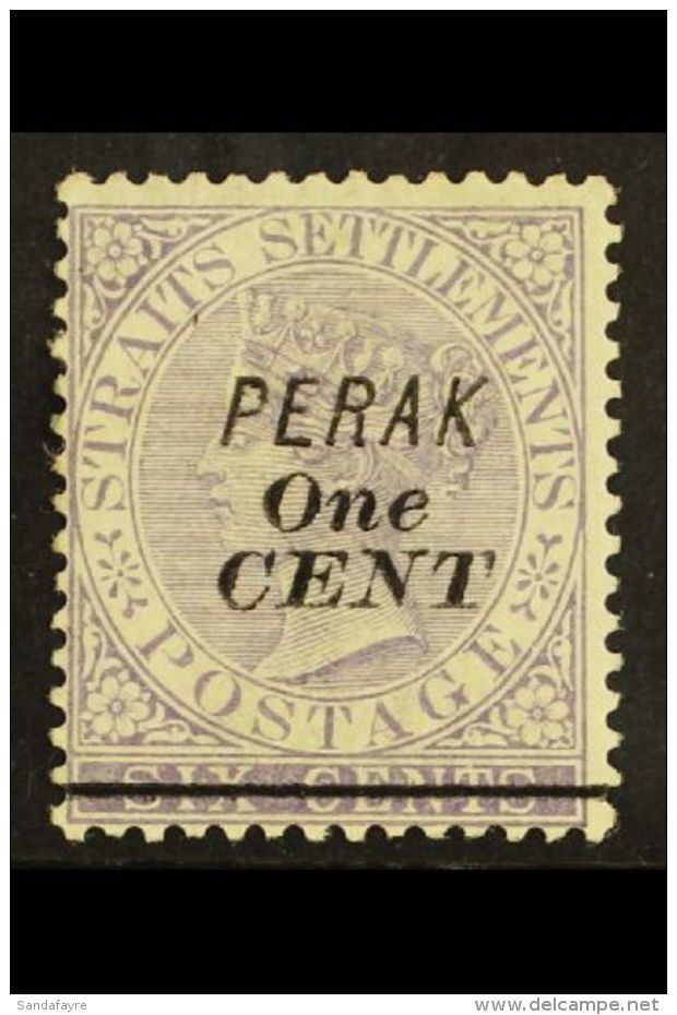 PERAK  1891 1c On 6c Lilac (Type 30), SG 43, Very Fine And Fresh Mint. For More Images, Please Visit... - Other & Unclassified